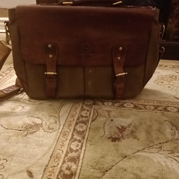 Aaron canvas leather crossbody bag - Picture 5 of 9